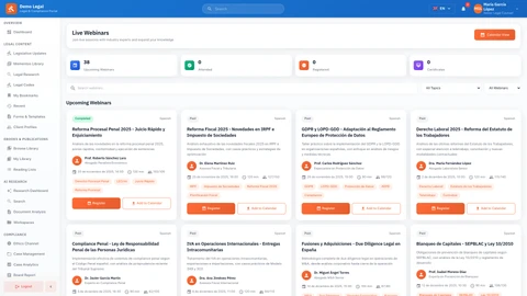 Training and Webinars - Professional development platform with interactive learning modules and expert-led sessions